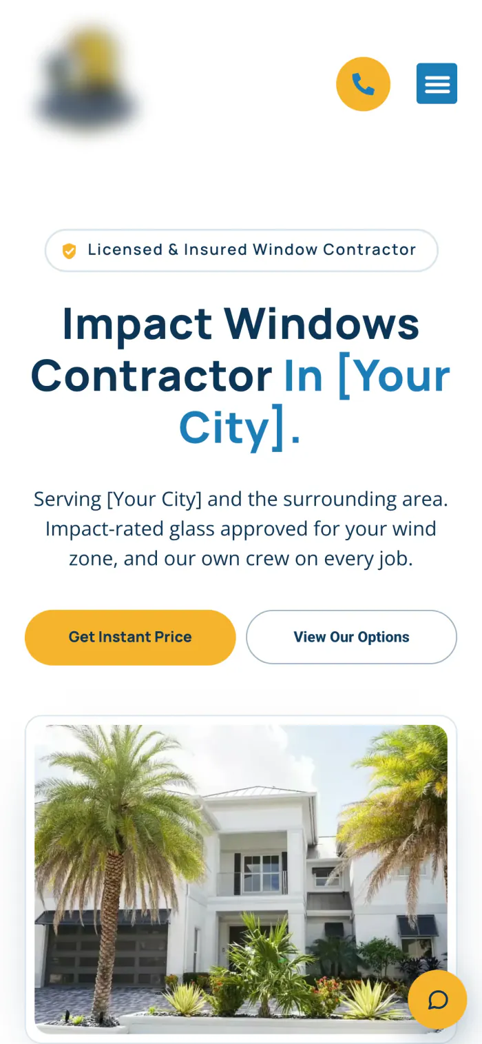 The same site on mobile
